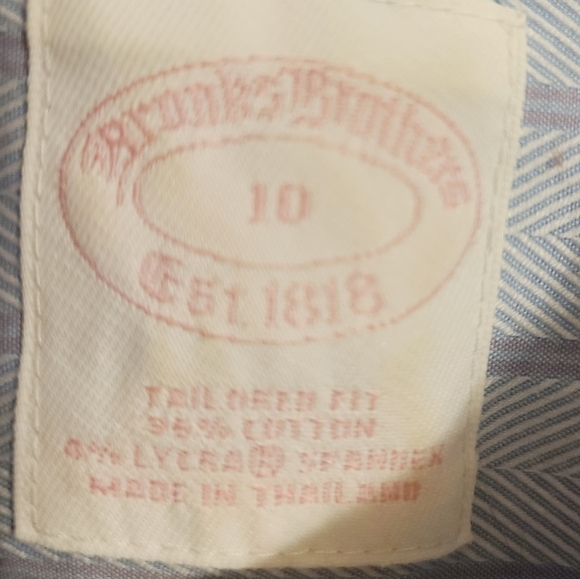 Brooks Brothers | Women's Blue Striped Button Down Dress Shirt (Size 10) - Picture 2 of 10